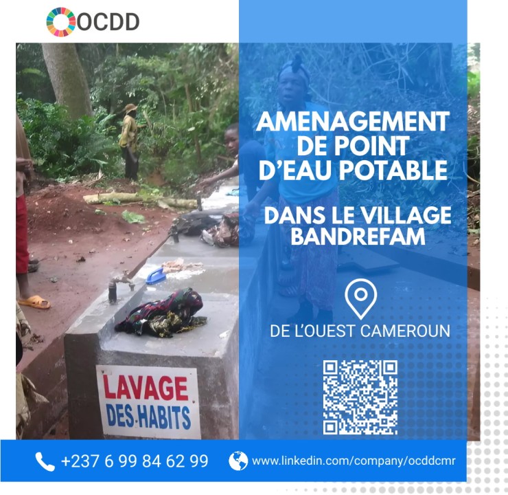 Read more about the article AMENAGEMENT DE POINT D’EAU POTABLE DANS LE VILLAGE BANDREFAM DE L’OUEST CAMEROUN